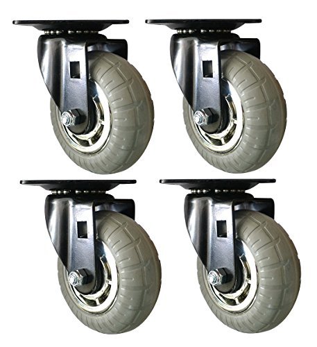 SHEPHERD donanım 8270E tasarım rulo 12,7 cm yumuşak kauçuk krom & Siyah Designer Caster, 4 adet