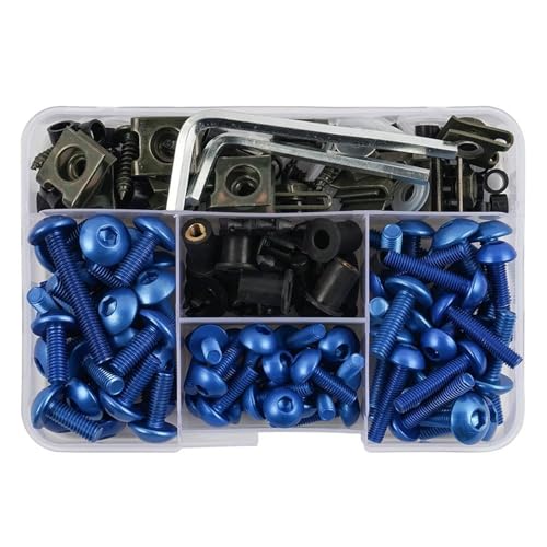 Kit vis de carénage bleu pour moto ZX6R avec clips et écrous