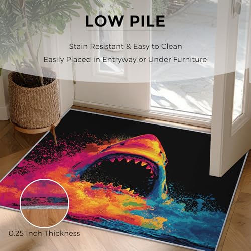 Tapis salon requin graffiti pour sécuriser et décorer votre sol - 3