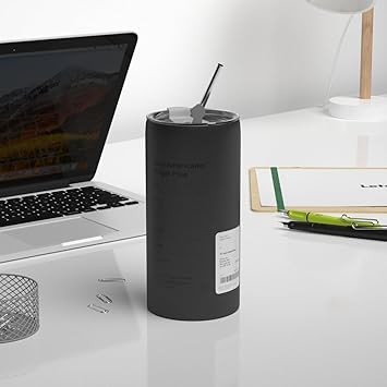 Homesy Sipster Travel Coffee Mug 6 & 8 Hours Hot & Cold Vacuum Insulated Stainless Steel Sipper with Straw and Spill-Proof Flip Lid, Double Walled - Your Portable Companion with a Fancy Design