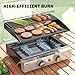 Outsunny 2 Burner Grill Griddle, Portable Gas Plancha with Warming Rack, 5 kW, Tabletop Gas BBQ with Grease Cup for Camping Picnic Patios, Black