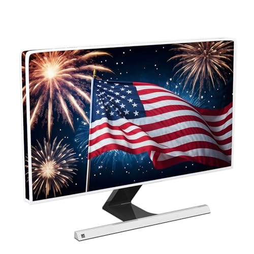 Image of The Old Glory Waterproof 80 Inch Anti-Static Dust Proof LCD /LED /HD The Stars and The Stripes Dust Proof Television Covers Independence Day TV Accessories for 40 to 42 Inch TV