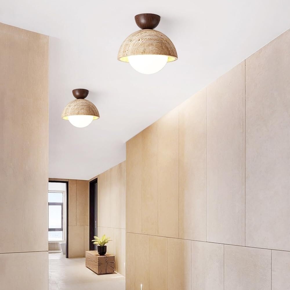Nowoczesna i minimalistyczna lampa sufitowa LED z betonu wpuszczanego w stylu Wabi Sabi do salonu, sypialni lub korytarza. Cylindryczny reflektor z cementu, ciepła biel, 3000 K, kolor czerwony