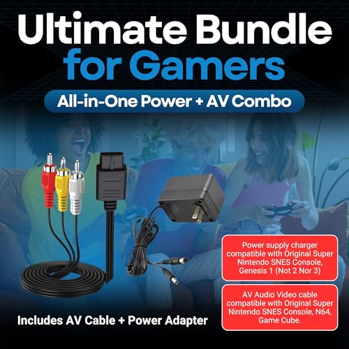 image for WirelessFinest AC Power Supply + Audio Video RCA AV Cable Adapter Cord