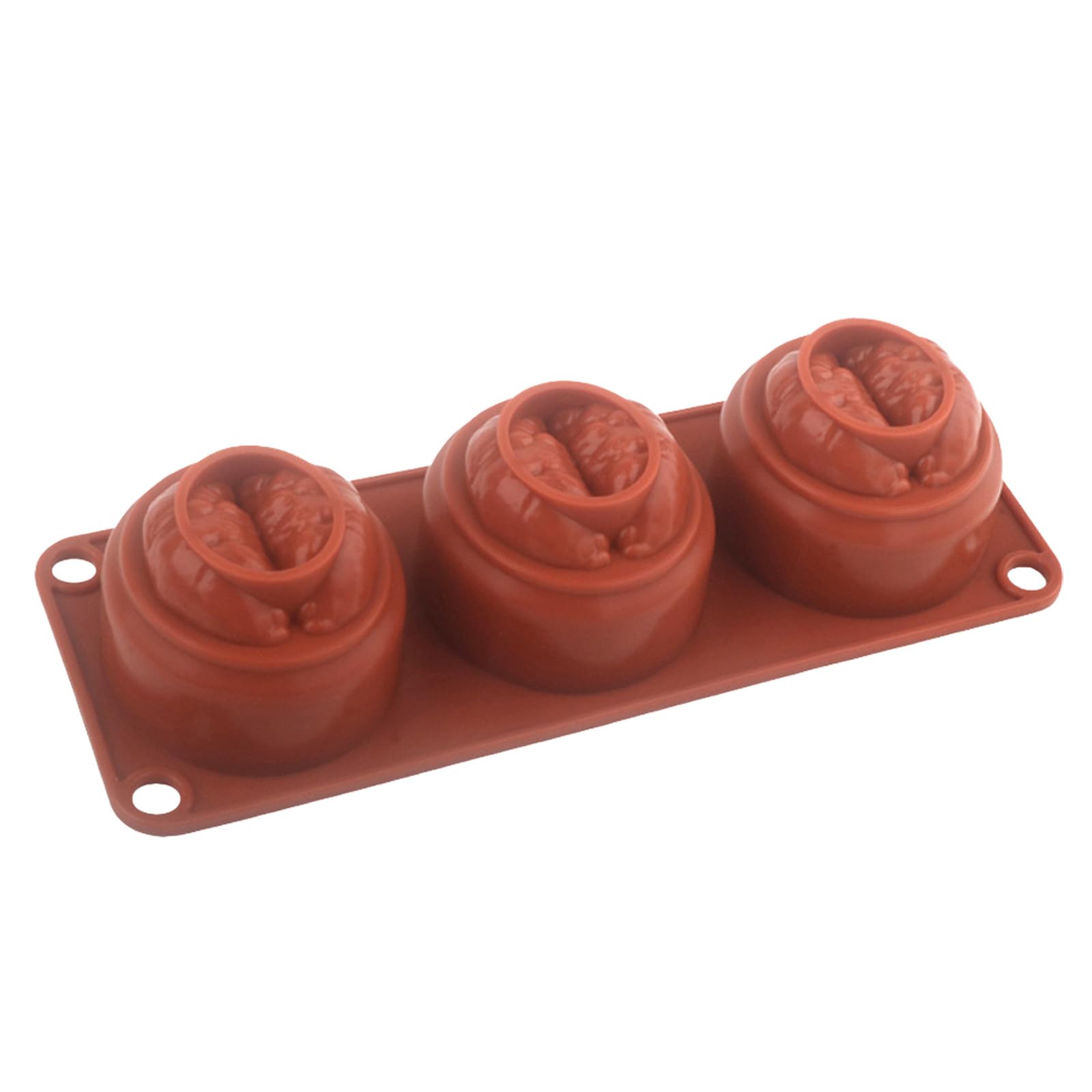 Tsophreniq Flexible Silicone Mousses Cake Molds 3 Cavity Capybaras/Durian Chocolate Baking Bakeware for Parties and Celebration Baking Tool