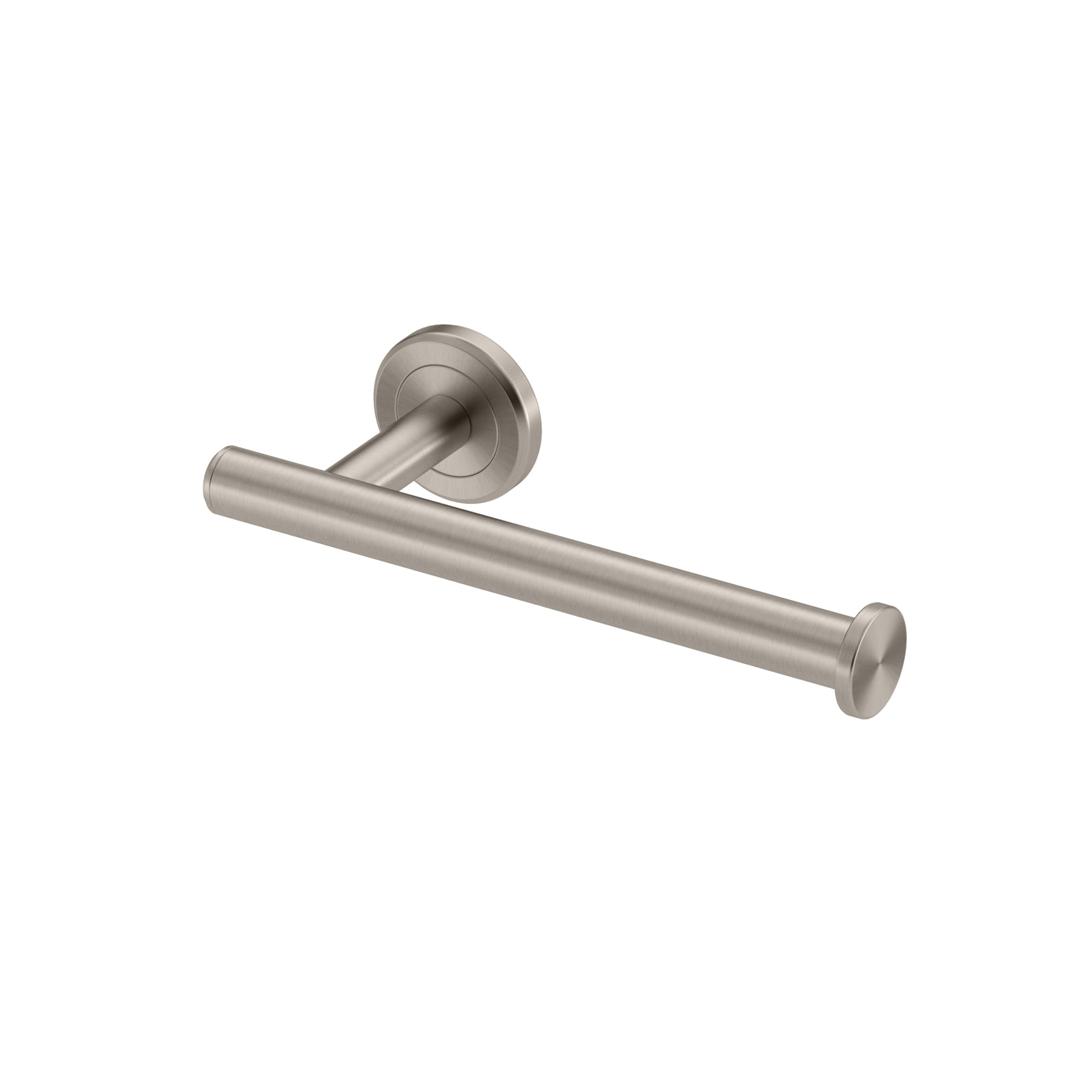 Gatco 4291B Latitude II, toallero de mano, 8 pulgadas, níquel satinado/soporte de toalla de mano individual montado en la pared para baño