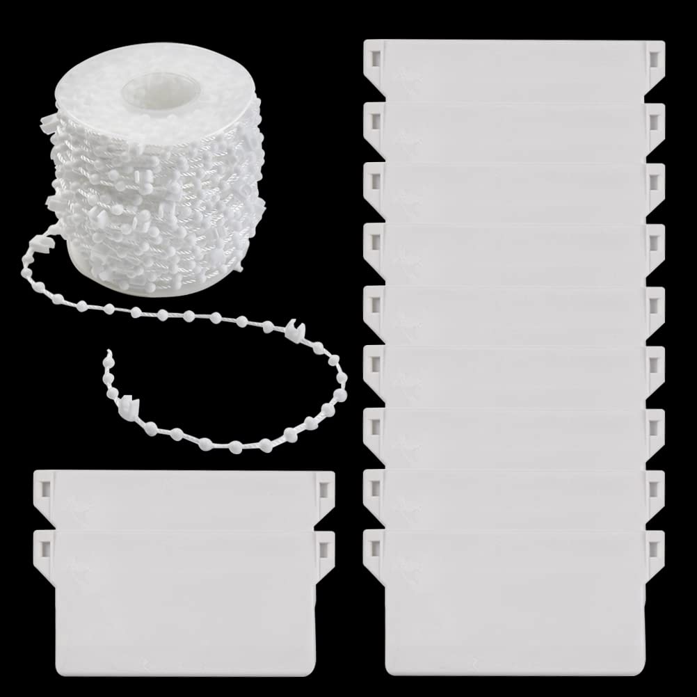 Wowoss White Vertical Blind Bottom Weights And Chains Vertical Blinds Accessories With 30 Blinds Weights Slats And 10M Chain For Replacement