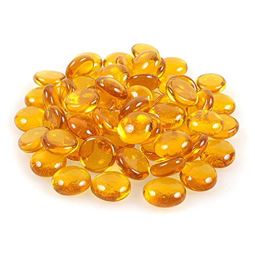 MaRécréation-MesBilles 9W-KADU-ZSPR Billes Plates en Verre, Jaune