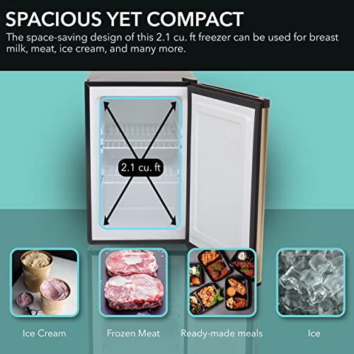 image for Whynter CUF-210SSG Upright Small Mini Freezer with Lock for Bedrooms, 