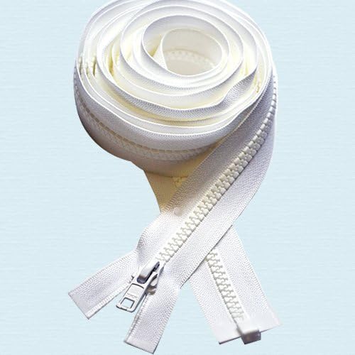 150 Zipper ~ Long Arm Quilting Machine Zipper ~ YKK #5 Molded Plastic ~ Separating - White (1 Zipper)