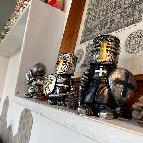 Nezababy 8 Pcs Knight Garden Gnomes Decorations Funny Medieval War Sculpture Army Guard Statue Outdoor Yard Lawn Decor Resin (8 Pcs Set) #TOP2