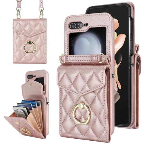 Protection Galaxy Z Flip 7 5G antichoc or rose aimantée avec support