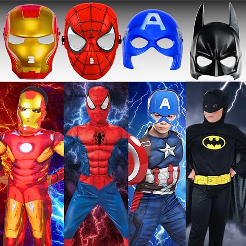 Image of Wanna Party Superhero Mask for Kids-Set of 4 Super hero for Pretend Play Role Pay, Cosplay Costume Mask for Kids