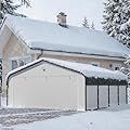 Benass Carports 20x20 Heavy Duty Metal for Snow, Fully Enclosed Carport with Removable Sidewalls and Drive Through Doors