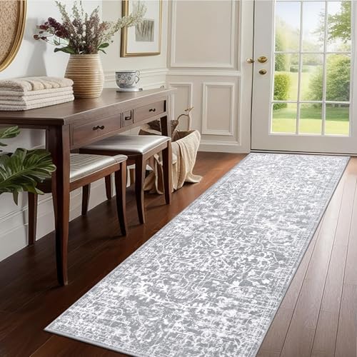 Pauwer Boho Hallway Runner Rug 2x6 Washable Entryway Area Rugs Non Slip Farmhouse Vintage Floor Mat Carpet Runner for Hallways Laundry Room Kitchen Bathroom Bedroom