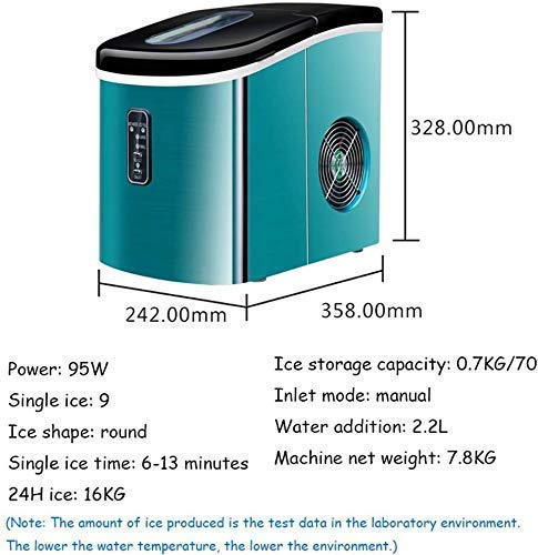MHGD Edelstahl-Eismaschine, Arbeitsplatte, 1,5 lbs Eisspeicher, 35 lbs/24 h Eiswürfel bereit / 10 Minuten, Eismaschine… – Bild 8