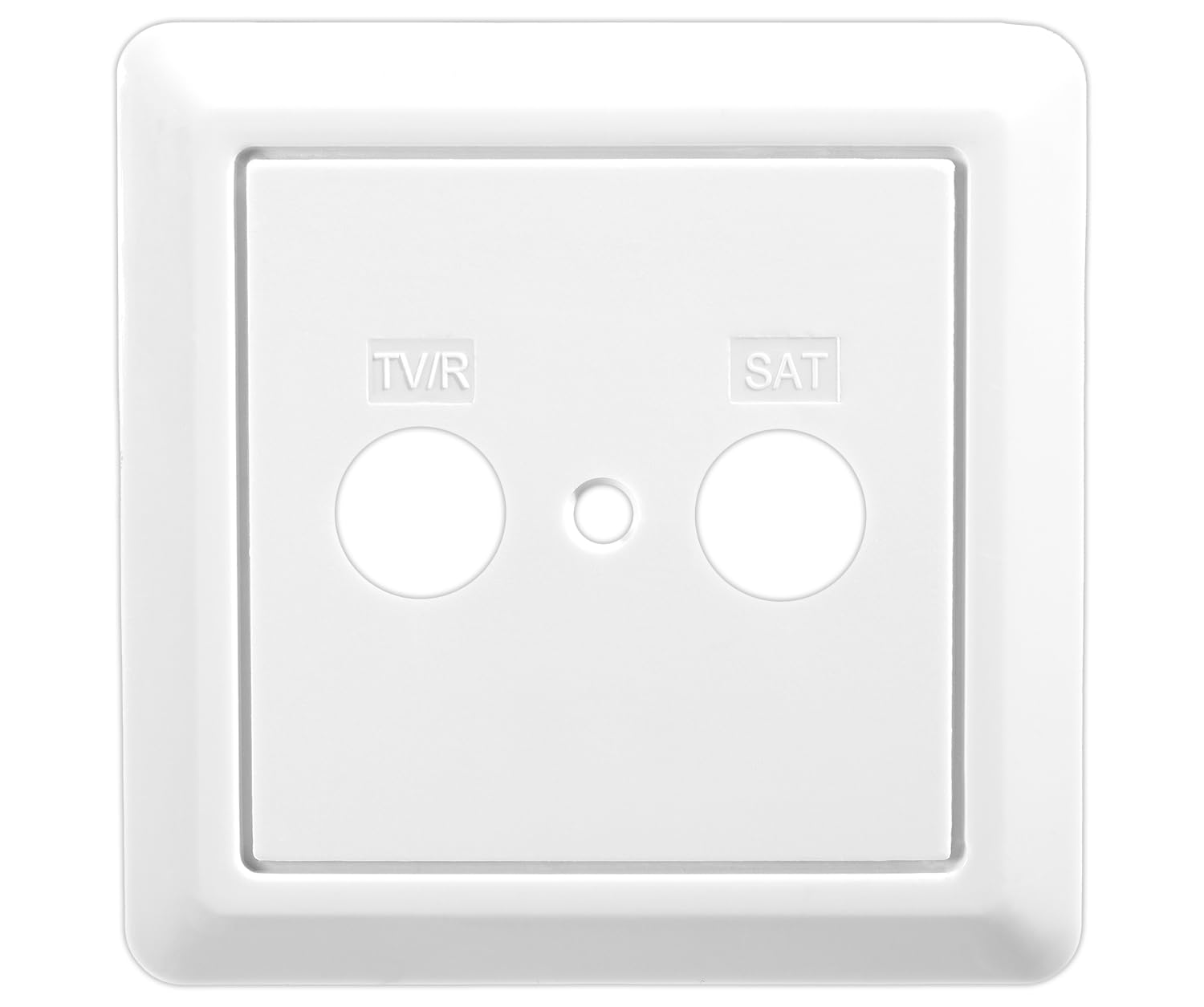 EDISION Uniwersalna osłona gniazd antenowych FPO-200, 2-otworowa osłona do gniazd przyłączeniowych TV/R-SAT, 80 x 80 mm, biała, kompatybilna z TVT-200, TVE-201, WFO-900 i wszystkimi popularnymi
