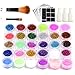 Produktbild Tattoo-Kit,JuguHoovi New VersionGlitzer-Tattoo-Set Temporäre Tattoos Make Up Glitzer Körper Schminkset Glitzer,mit 24 Großen Glitzertuben und 6 Leuchtstoffe,182 Schablonen