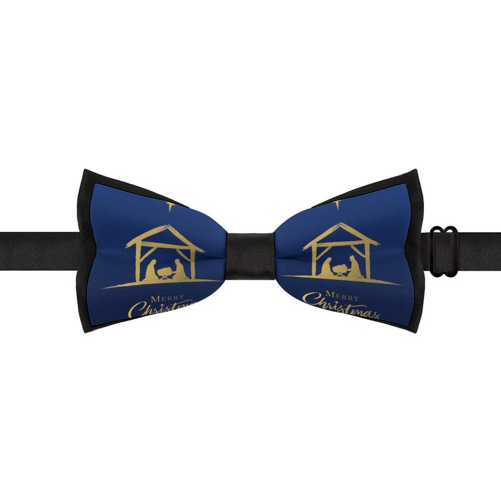 GoasNei Christmas Christian Nativity Scene Bow Tie for Men Adjustable Necktie Funny Tie Neck Ties for Weddings Party