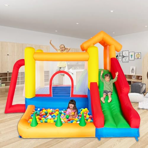 Baralir 7-in-1 Bounce House for Kids 3–10, Bouncy Castle with Long Slide, Kiddie Pool (Ball Pit), Soccer Goal, Climbing Wall, Basketball Hoop and Ring Toss Game - for Indoor or Backyard Fun - Image 6