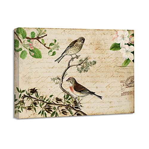 Toile murale oiseaux fleurs pour habiller un mur vide avec style