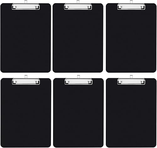 Portapapeles de plástico, 6 paquetes de tableros de clip de tamaño A4, clips de papel, portapapeles de enfermería, soporte de clip de papel, tablero