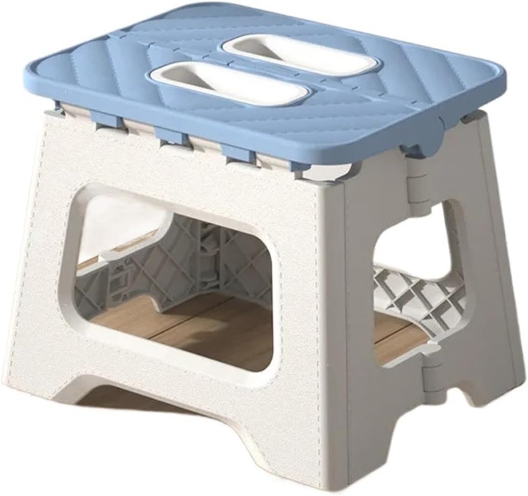 Portable Lightweight Folding Camping Stool Outdoor Chair for Fishing Hiking Compact Handheld Foldable(Light Green)/ Blue