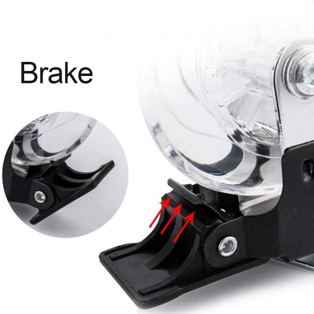 Ruedas giratorias de Poliuretano Transparente de 3 Pulgadas con rotación de 360 Grados y Placa Superior de Bloqueo (2 Ruedas giratorias + 2 Ruedas con Freno de 2,5 Pulgadas)