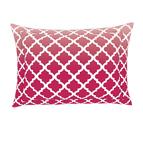 Image of Spaces Atrium 144 TC 100% Cotton King Size Fitted Double Bedsheet with 2 Pillow Covers (Floral, 72 inch X 78 inch Inches ) - Pink