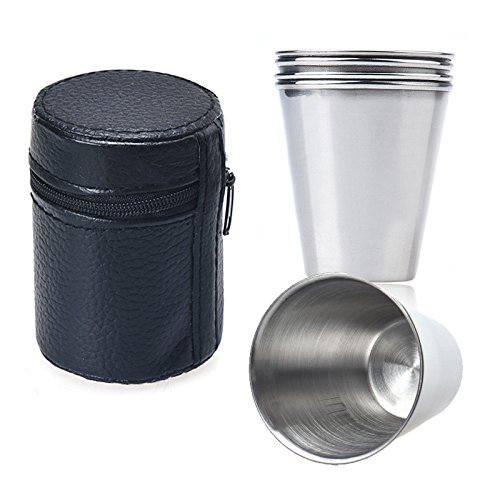 Buy Iktu Travel Set Stainless Steel 4pc Coffe, Tea, Cup Shot Glass with