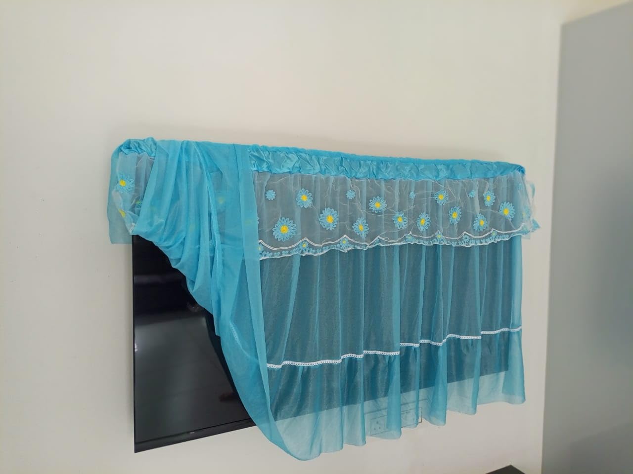 Cutepiece Universal All Model TV Cover 55 Inches Colourful Dustproof TV Screen Protector for LCD LED, Painting Pattern Indoor Bedroom Living Room Decoration Dust Cover for Televisions(Blue) (B0DFX1STLZ) Amazon Price History, Amazon Price Tracker
