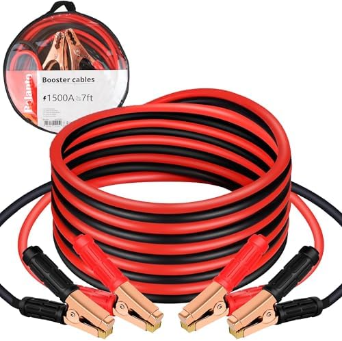 Belanto Jumper Cables for Car Battery (7ft,1500 AMP) Automotive Battery Booster Wire with Clamp, Emergency Battery Charging Cables, Jump Starting Dead or Weak Batteries for Car & Truck (1500 Amp)