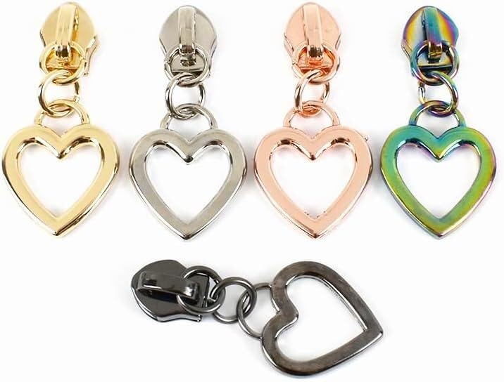 Tirador de cremallera Tirador de cremallera de repuesto 10/30 piezas 5 # Deslizadores de cremallera for cremalleras de nailon Bolsa Cabezal de tirador de cremallera de corazón Kit de reparación de cos