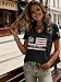 NOVEPT 250th Anniversary USA Cotton Tee Shirts We The People 250 Years of Freedom Patriotic V-Neck 4th of July Casual T-Shirt Tops (Black_Flag, S)