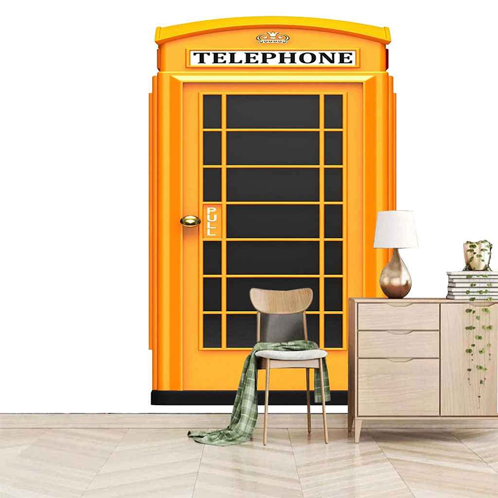 Papier peint 3D jaune autocollant 150x105 cm canevas poster mural salon