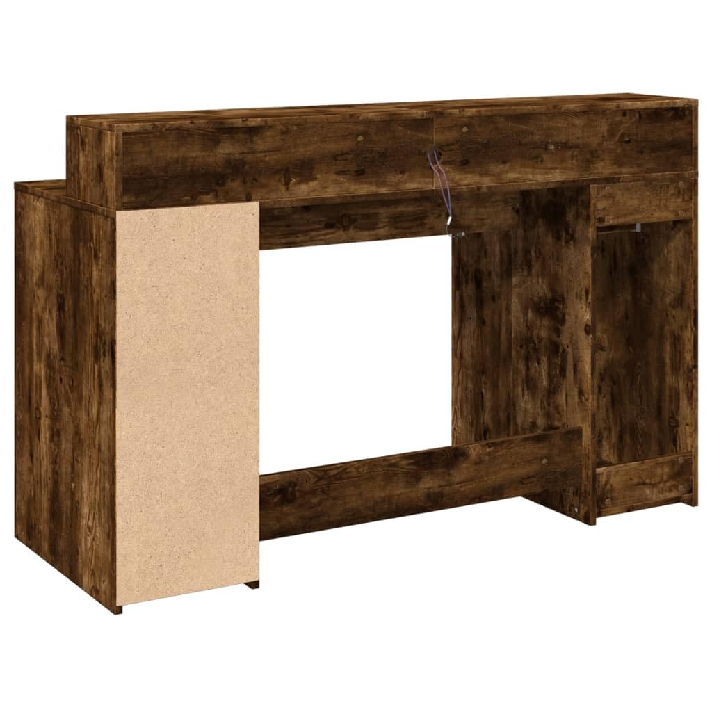 Homgoday Scrivania a LED per computer, ufficio, ufficio, ufficio, soggiorno, studio, incenso, 140 x 55 x 91 cm, materiale in legno