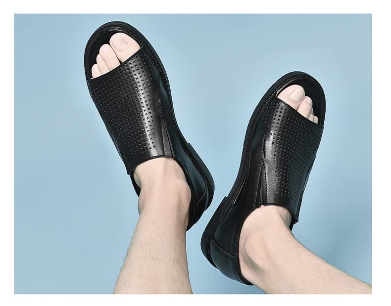 Classic Mens Sandals Leather Sandals Men Outdoor Casual Lightweight Sandal Men Slippers(42 Code)4