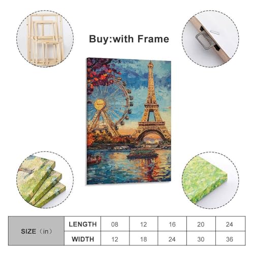Impression Sur Toile Tour Eiffel Idéale pour un Salon Moderne