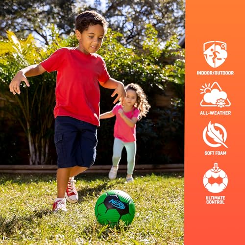 Image of NERF Kids Foam Mini Soccer Ball - Proshot Youth Soft Mini Foam Soccer Ball - 7 inch Inch NERF Indoor + Outdoor for Kids