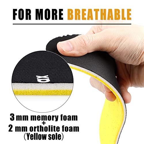 Image of Knixmax Memory Foam Insoles for Women Men, Super Soft Shoe Inserts for Sneakers Slippers Boots Liners Replacement Inner Soles, Cushioned Flat Shoe Pads Black EU 36