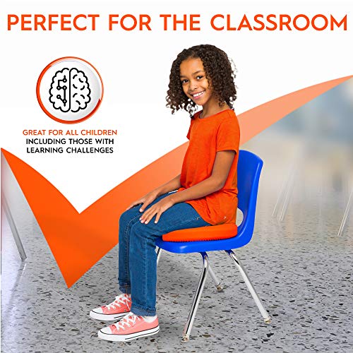 Image of Shaped Wiggle Seats by Bouncyband-Orange Basketball, 13 inchx13 inchx2.2 inch -Inflatable Sensory Cushion for Kids, Improves Student Productivity and Focus, Comes with Easy-Inflation Pump to Customize Firmness