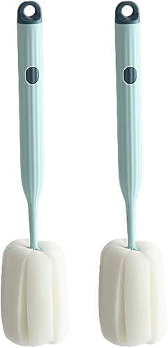 Cepillo suave para botellas, 2 cepillos de esponja suave y fácil de limpiar, el cepillo de esponja para biberón puede eliminar eficazmente los