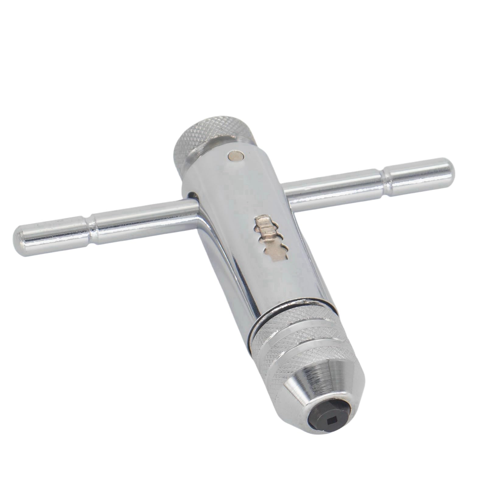 Incontesta Adjustable T-Handle Ratchet Tap Holder Wrench - Household Alloy Steel Silver Adjustable T Type One-Hand Ratchet Wrench - Adjustable Tap