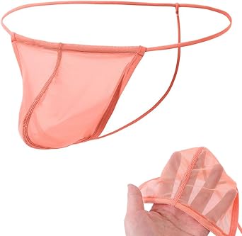 Mens Sheer Thong Underwear Sexy See Through Mesh G String Breathable Low Rise Pouch Thong for Men