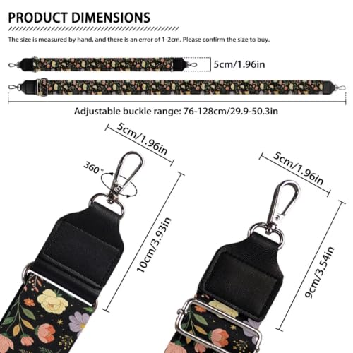 Image of Adjustable Purse Strap for Women, Crossbody Wide Handbag Strap Replacement, Sturdy Bag Strap with Silver Hardware