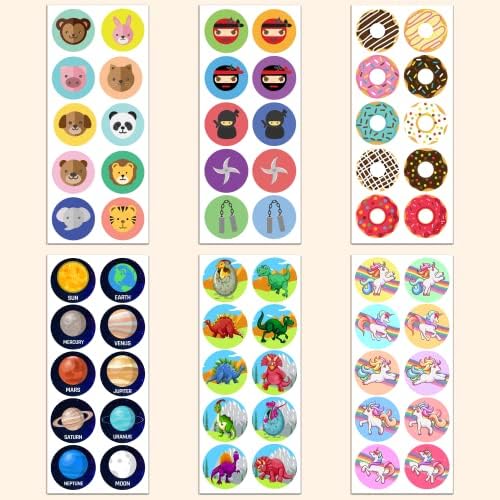 TownStix Animal Sticker Set - 10 Designs, 20 Sheets, 200 Stickers