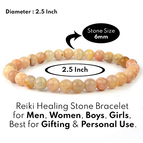 Image of Reiki Crystal Products Natural Crystal Stone Bracelet 6 mm Round Beads for Men & Women | Gemstone Jewellery Bracelet | Reiki Charged | Multiple Stone Variants Available