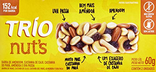 Barra de Cereal Nuts Tradicional Trio com 2 Unidades