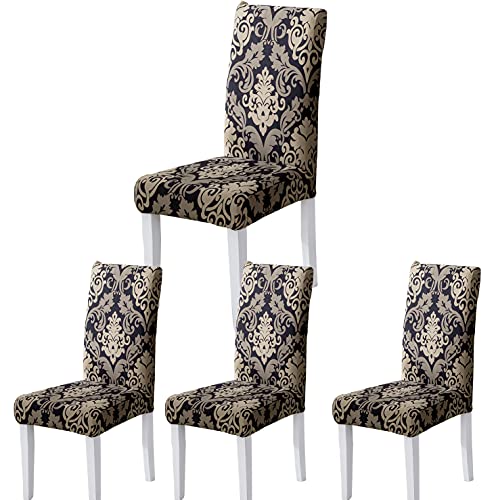 Arnty Dining Chair Covers 6 Pack/4 Pack, Stretch Dining Chair Seat Covers,Kitchen Chair Covers For Dining Chair Slipcover Seat Covers For Dining Chairs (Black-Classic, 4 Pack) #TOP5