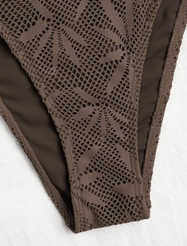 Image of ZAFUL 2 Piece Triangle Bikini for Women Knitted Rope Halter Bikini Sets Sexy Bathing Suit Side Tie Swimsuits Beachwear